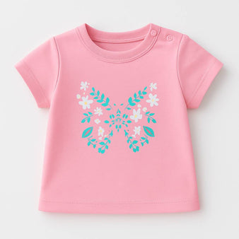 T-shirt de menina Borboleta Florzinhas
