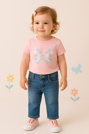 T-shirt de menina Borboleta Florzinhas