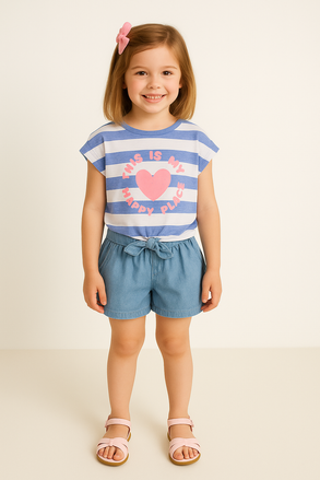T-shirt de Menina Coração dos 2 aos 7 anos