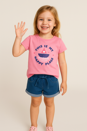 T-shirt de menina Barquinho This is my happy place