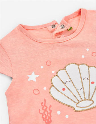 T-shirt Menina Conchinha 6-9 aos 24-36 meses